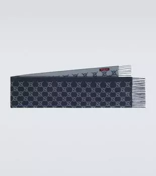 GG кашемировый шарф Gucci, Navy/Sky Blue