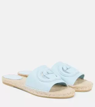 GG кожаные эспадрильи с вырезом Gucci, Eden Lt Blue/Ed.L.Bl