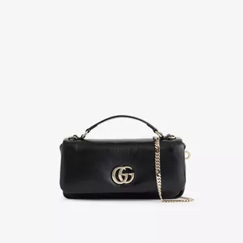 Gg milano маленькая кожаная сумка с верхней ручкой Gucci, черный