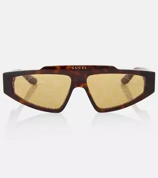 GG очки с плоскими линзами Gucci, Havana-Havana-Yellow