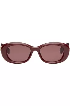 GG овальные солнцезащитные очки Gucci, цвет burgundy