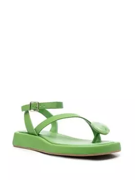 GIABORGHINI сандалии с открытым носком и пряжкой, зеленый