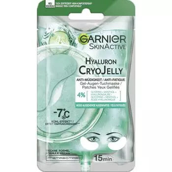 Гиалуроновая гелевая тканевая маска для глаз против усталости Cryo Jelly Garnier, 5 g