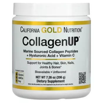 Гиалуроновая Кислота и Витамин C California Gold Nutrition CollagenUP, 206 г