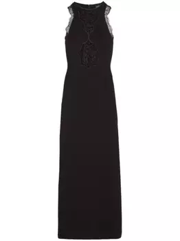Giambattista Valli длинное платье с кружевом, черный