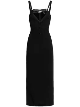 Giambattista Valli длинное платье с вырезами, черный