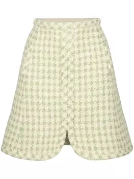 Giambattista Valli клетчатая юбка мини с завышенной талией, зеленый