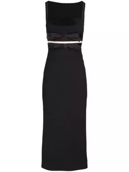 Giambattista Valli креповое платье миди с бантом, черный