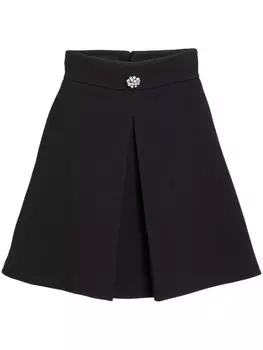 Giambattista Valli мини-юбка А-силуэта с декоративными пуговицами, черный