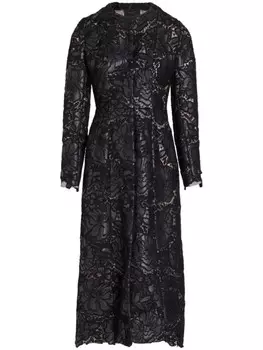 Giambattista Valli однобортное пальто с вышивкой, черный
