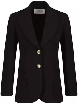 Giambattista Valli однобортный блейзер из шерсти, черный