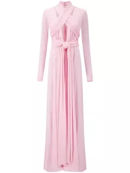 Giambattista Valli платье из смеси шелка и кашемира, розовый