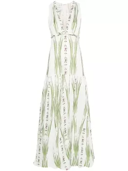 Giambattista Valli платье макси с принтом Jardin Du Cap, белый