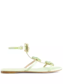 Giambattista Valli сандалии с цветочной аппликацией, зеленый