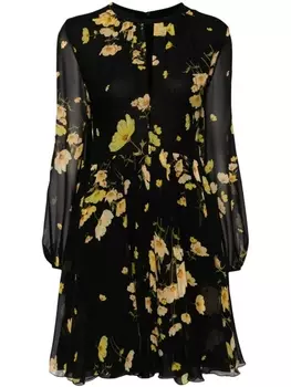 Giambattista Valli шелковое платье мини с логотипом, черный