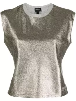 Giambattista Valli топ с вышитым логотипом, золотистый