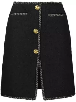 Giambattista Valli твидовая юбка мини с завышенной талией, черный