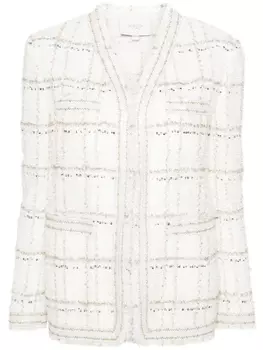 Giambattista Valli твидовый жакет в клетку, белый