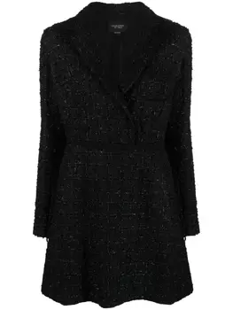 Giambattista Valli V-neck tweed minidress, черный
