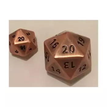 Giant d20 — античная медь с курсивом, Dwarven Metal Dice