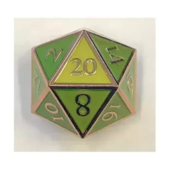 Giant d20 — Медь с зеленой эмалью, Dwarven Metal Dice
