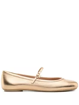 Gianvito Rossi балетки Carla с пряжкой, золотистый