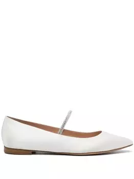 Gianvito Rossi балетки с заостренным носком, белый