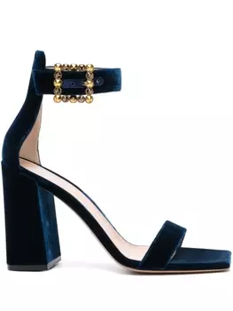 Gianvito Rossi бархатные босоножки Rossi Wondy 95, синий