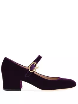 Gianvito Rossi бархатные туфли Mary Ribbon 45, фиолетовый