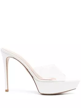 Gianvito Rossi босоножки Beth 130 на платформе, нейтральный цвет