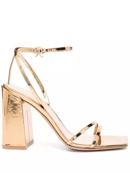 Gianvito Rossi босоножки Meko с эффектом металлик, золотистый