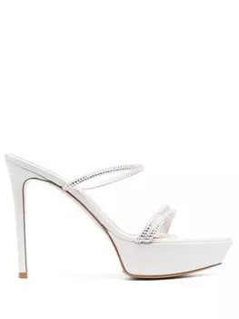 Gianvito Rossi босоножки Montecarlo 130 с кристаллами, белый