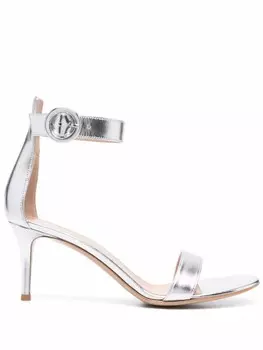 Gianvito Rossi босоножки с эффектом металлик, серый