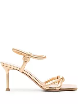 Gianvito Rossi босоножки с эффектом металлик, золотистый