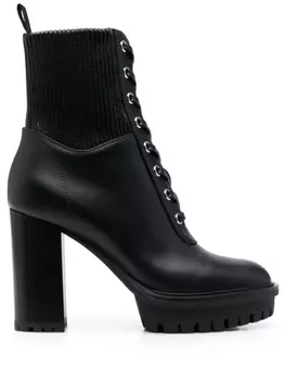 Gianvito Rossi ботильоны Ricceo 140 на шнуровке, черный