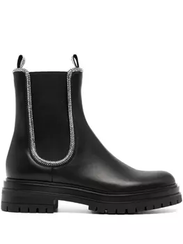 Gianvito Rossi ботинки челси с кристаллами, черный