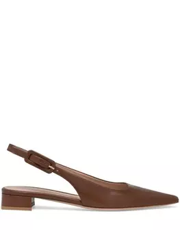 Gianvito Rossi кожаные туфли-лодочки с открытой пяткой, коричневый