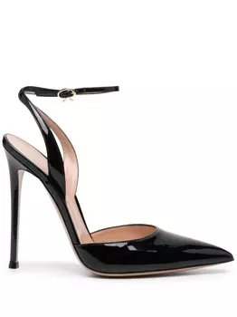 Gianvito Rossi лакированные босоножки с заостренным носком, черный
