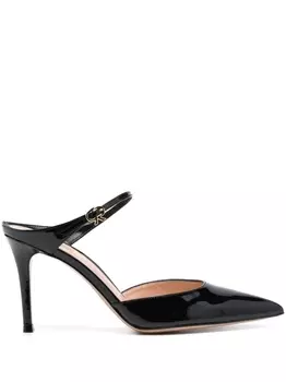 Gianvito Rossi лакированные мюли Ribbon 85, черный