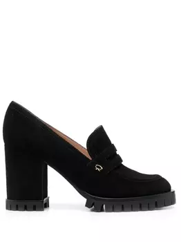 Gianvito Rossi лоферы на блочном каблуке, черный