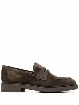 Gianvito Rossi лоферы с тональной строчкой, зеленый