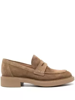 Gianvito Rossi лоферы с закругленным носком, коричневый