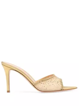 Gianvito Rossi мюли Rania 85 с кристаллами, нейтральный цвет