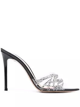 Gianvito Rossi мюли Rika 105 с кристаллами, белый