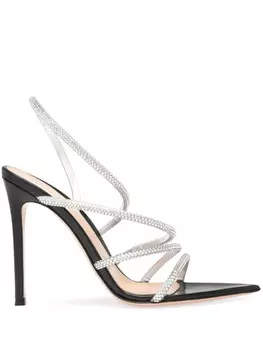 Gianvito Rossi сандалии Crystal Ettie 105 мм, серебристый