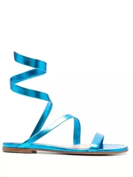 Gianvito Rossi сандалии с эффектом металлик, синий