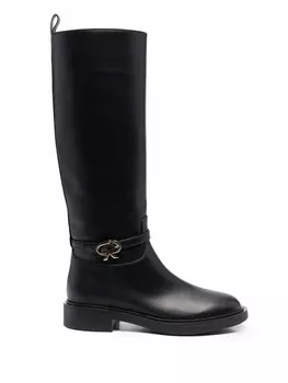 Gianvito Rossi сапоги Ribbon Cavalier, черный