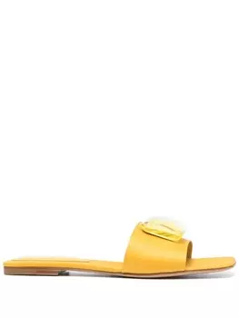 Gianvito Rossi шлепанцы Jaipur с кристаллами, желтый