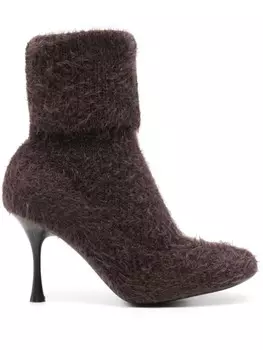 Gianvito Rossi трикотажные ботильоны, коричневый
