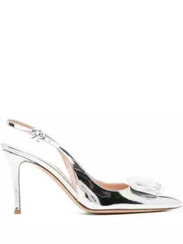 Gianvito Rossi туфли Jaipur 90 с ремешком на пятке, серебристый
